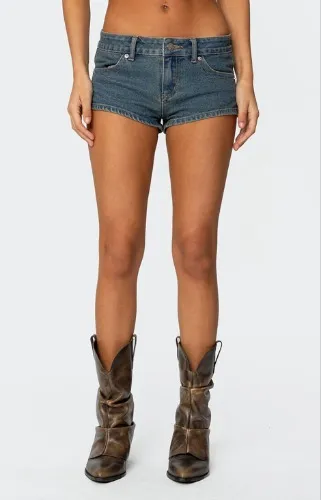 Edikted Jagger Low Rise Denim Shorts | PacSun