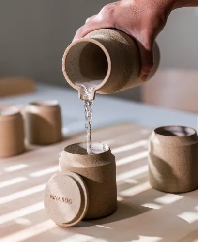 Ceramic jug and cups set