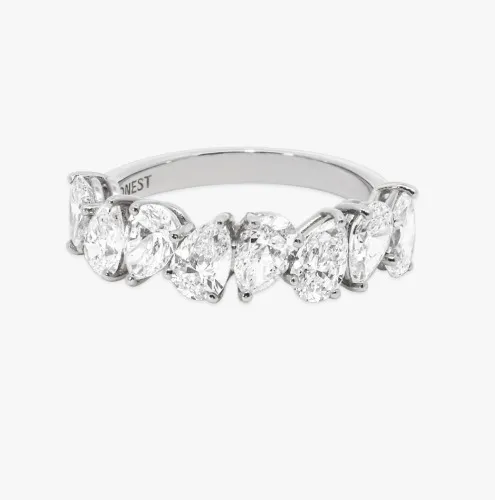 Lab Diamond Fair Cut 3-Part Half Eternity Band