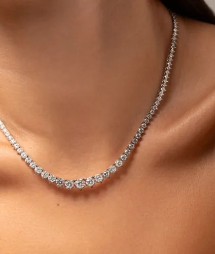 Graduated Diamond Tennis Necklace