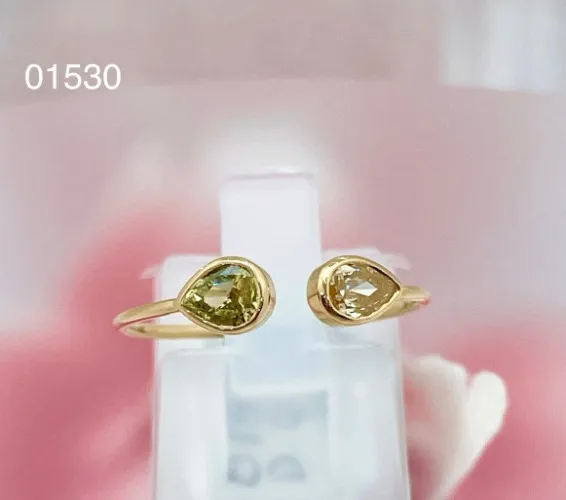 Green Double Pear Ring