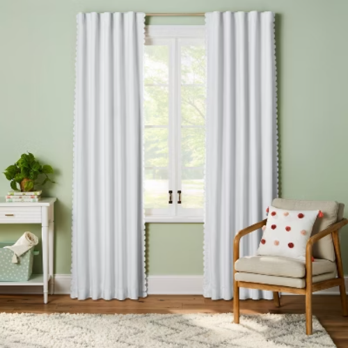 84" Scallop Blackout Panel Cream - Pillowfort™
