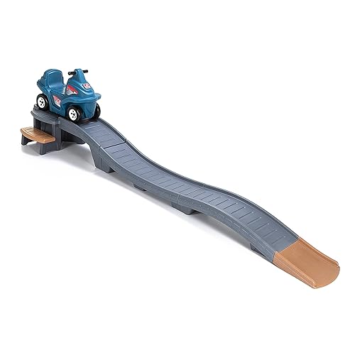 Step2 Up & Down Roller Coaster Kids Ride On Toy, Push Car, Indoor/Outdoor Playset, Made of Durable Plastic, Max Weight 50 lbs., for Toddlers 2-5 Years Old, Gray & Blue - Gray & Blue