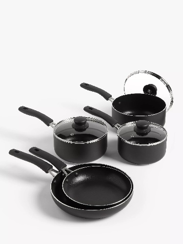 John Lewis Aluminium Non-Stick Pan Set, 5 Piece, Grey