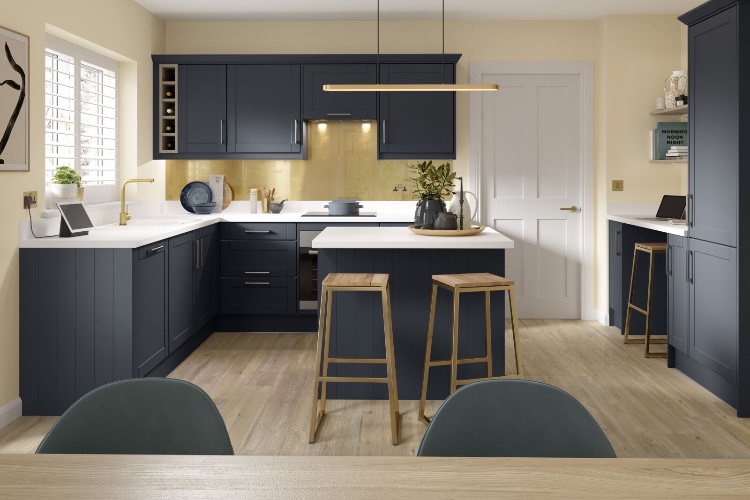 Shaker Classic Navy Blue Kitchen