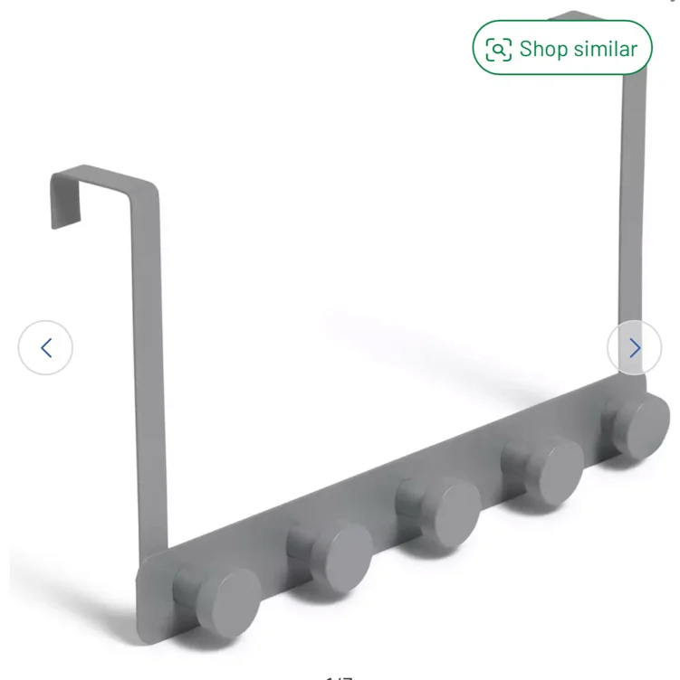 Buy Habitat Overdoor Pack of 5 Round Hooks - Grey | Overdoor storage and hanging storage | Argos