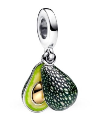 Sterling silver and 14k Gold-plated unique metal blend Avocado Double Dangle Charm