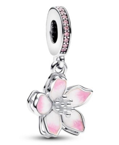 Sterling Silver Cherry Blossom Dangle Charm