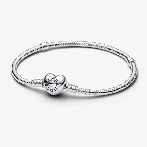 Moments Heart & Snake Chain Bracelet