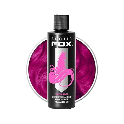 ARCTIC FOX Vegan and Cruelty-Free Semi-Permanent Hair Color Dye (8 Fl Oz, VIRGIN PINK) - VIRGIN PINK - 8 Fl Oz (Pack of 1)