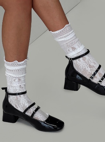 Arneway White Frill Sock White | ONE SIZE / White