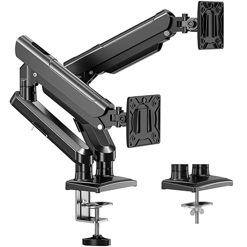 Dual Monitor Mount Fits 13 to 32 Inch Computer Screen, Dual Monitor Arm Hold up to 22lbs Each, Full Motion Monitor Desk Mounts for 2 Monitors, Gas Spring Monitor Stand, VESA Mount, Freelift Pro - Black