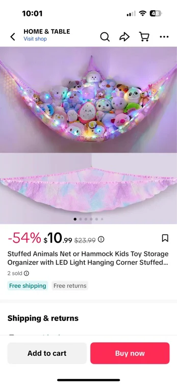 A net from TikTok shop for my plushies 