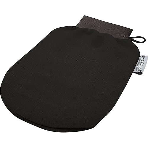 Berber's Treat Guante Exfoliante Kessa - Elimina las Células Muertas de la piel exfoliantes Exfolia - Esponja Exfoliante (Negro) - Negro