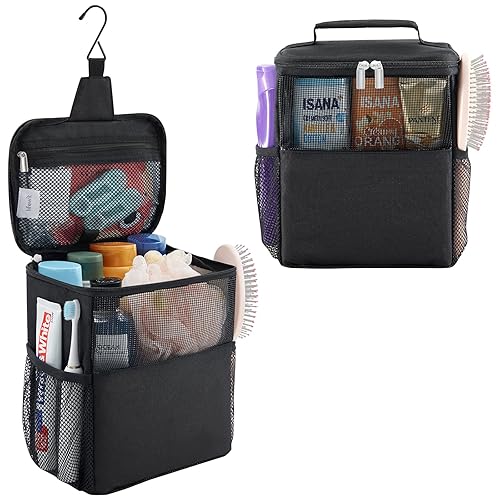 Lifewit Shower Bag Mesh Shower Caddy Portable College Dorm Room Essentials Tote Bag for Bathroom, Gym, Travel, Camping Quick Dry Hanging Shower Organizer Basket Toiletry Bag, Medium, Black - Black - Medium