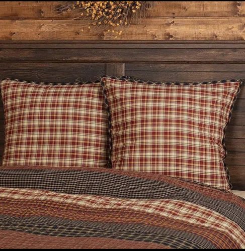Rustic Plaid Euro Sham Set of 2 |  Antique Farmhouse