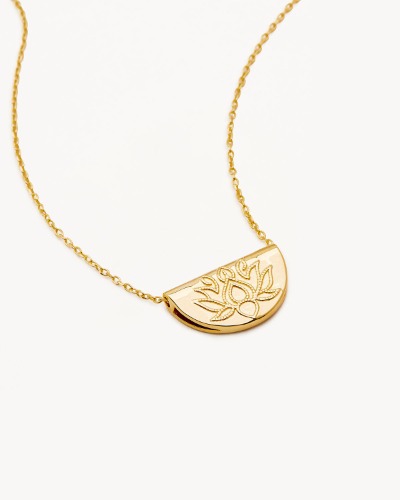 18k Gold Vermeil Lotus Short Necklace | 18k Gold Vermeil