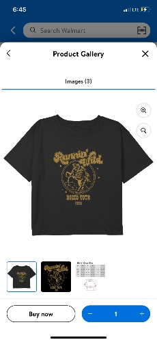 Girl's Lost Gods Runnin' Wild Rodeo Tour Logo Crop Graphic Tee Black Medium