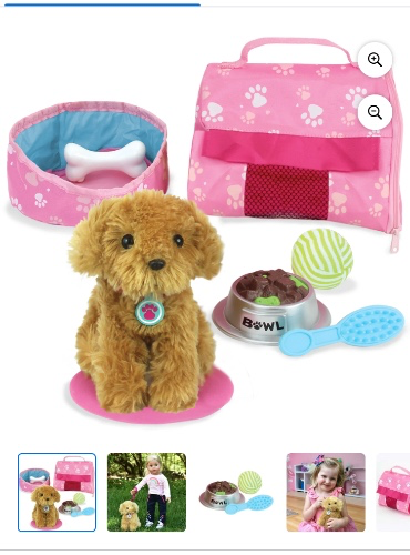 Sophia's Plush Puppy with Carrier and Accessories for 18" Dolls