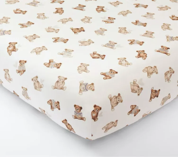 Teddy Bear Organic Cot Fitted Sheet
