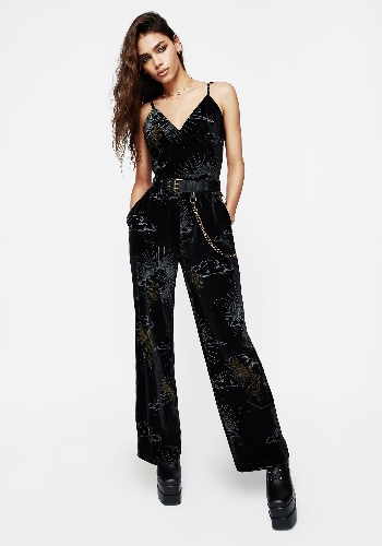 Adelina Foil Print Velour Cami Jumpsuit | US 2
