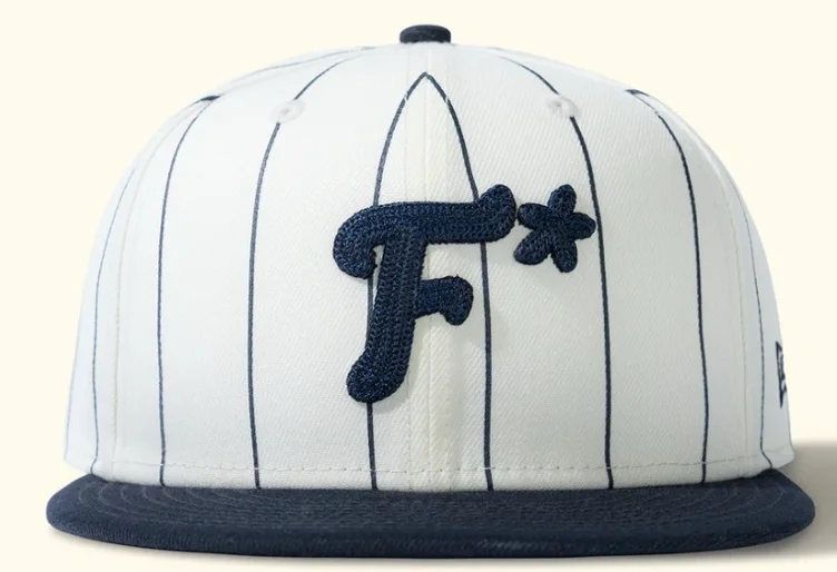 STRIPED F* FITTED HAT NAVY