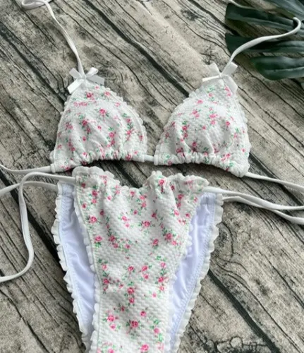 2024 New Bikinis Set Two Piece Bikinis Floral Print Swimsuit