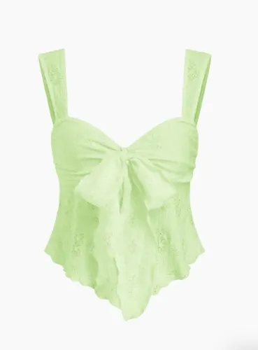 Lace Sweetheart Bowknot Tank Top