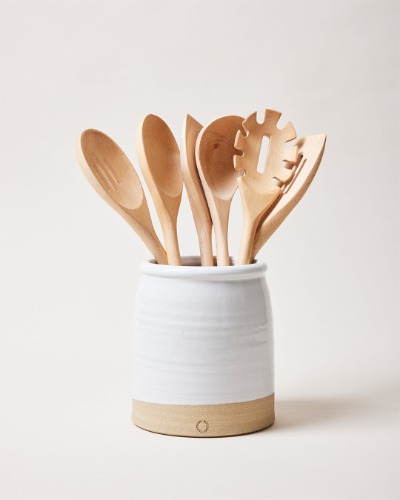 Beehive Crock + Essential Kitchen Utensils Set | Beech