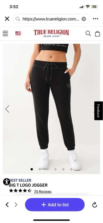 

BIG T LOGO JOGGER - Black | True Religion

