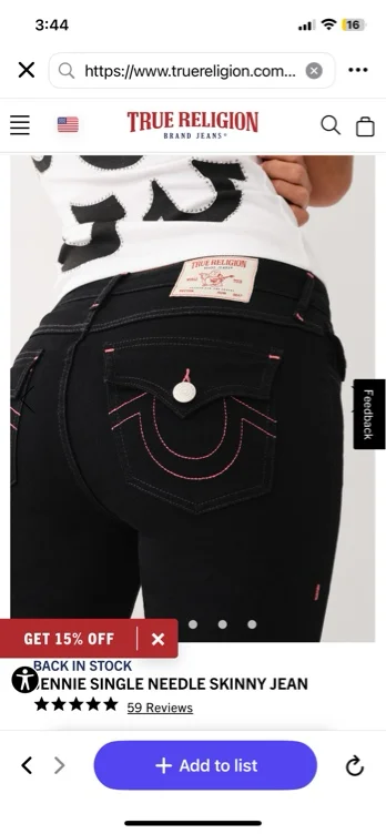 

JENNIE SINGLE NEEDLE SKINNY JEAN | True Religion

