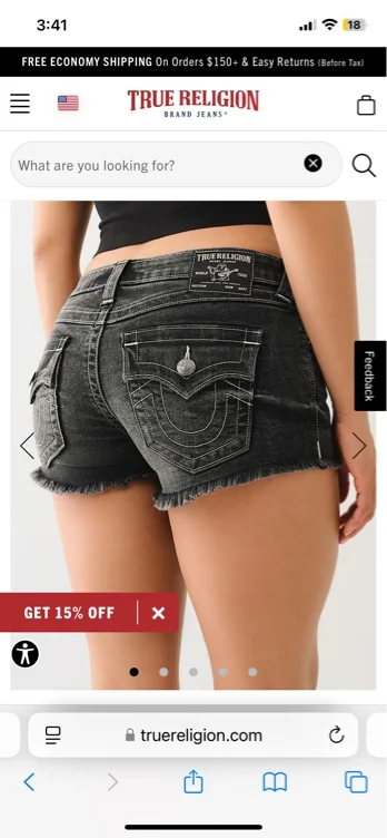 

JENNIE ROLLED DENIM SHORT - Blue | True Religion


