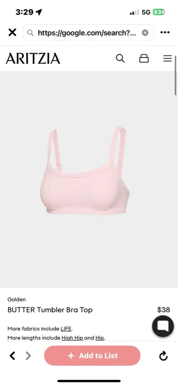Butter Tumbler Bra Top 