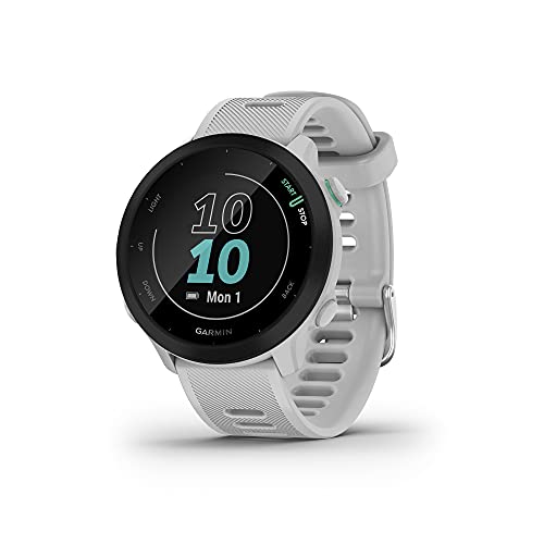 Garmin Forerunner 55 Easy to Use Lightweigh GPS Running Smartwatch, Running and Training Guidance, Safety and Tracking Features included, White - Whitestone
