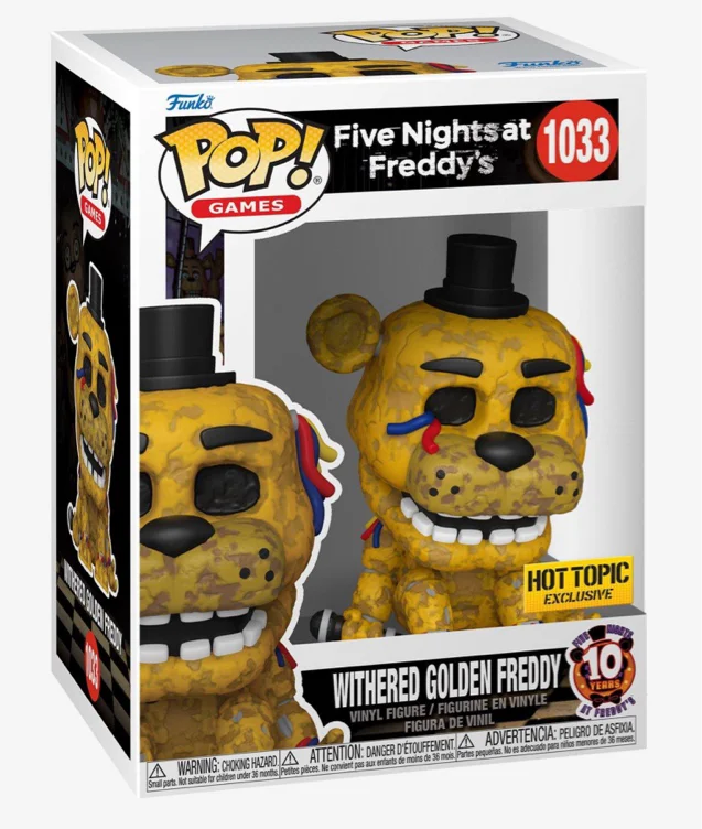 Withered Golden Freddy funko pop 10th anniversary 