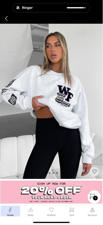 White fox crew neck