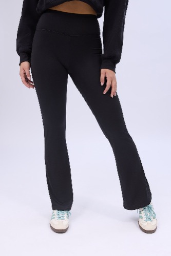 Super Soft Fleeceback Flare Leggings | Black / L