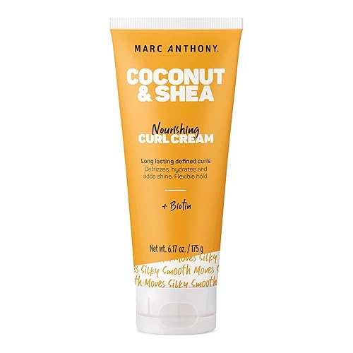 Marc Anthony Coconut Oil & Shea Butter Curl Defining Cream – Anti Frizz Biotin Detangling Cream to Enhance Curls for Women & Men– Color Safe & Sulfate Free Styling Product For Dry Damaged Curly Hair, 175 g (Pack of 1) - Hair Styling Agent