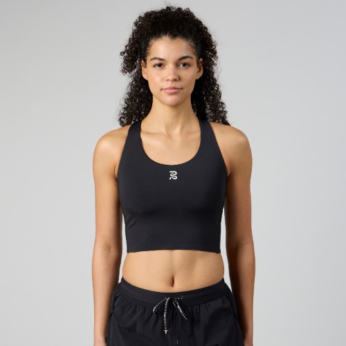 Stamina™ Scoop Neck Race Crop - Black | Black / XS
