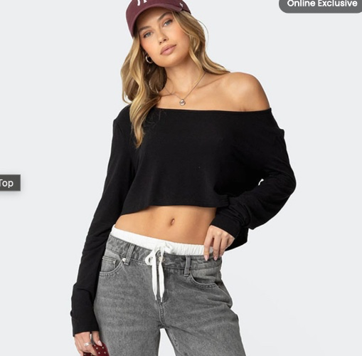 Edikted Cropped Off Shoulder Top | PacSun