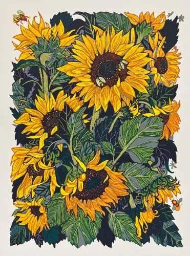 SILKSCREEN COPY print “Sunflowers” – ELINA-ARTIST