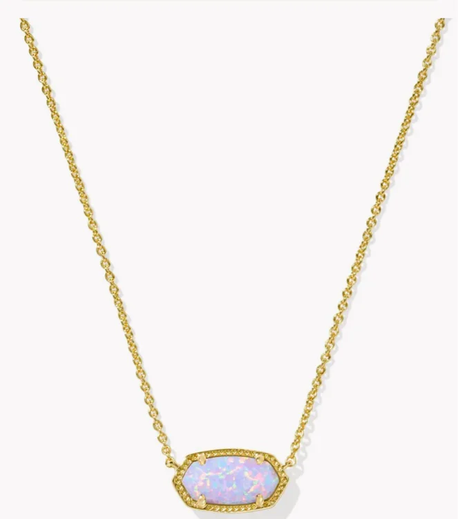Elisa Gold Pendant Necklace in London Blue Glass
