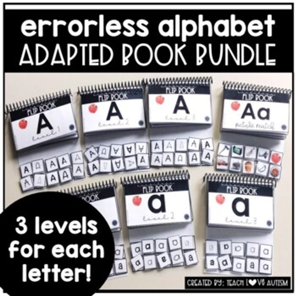 Errorless Alphabet Adapted Interactive Books with Real Photos (ALL 26 letters!)
