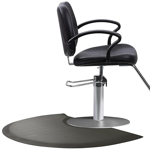Salon Mats for Hair Stylist Anti Fatigue Standing 3'x4' Barber Salon Floor Mats - Black Semi Circle Hairstylist Mat for Salon Chair - 1/2" Thick Comfort Hair Cutting Hairdressing Equipment - 3'x4'x1/2"