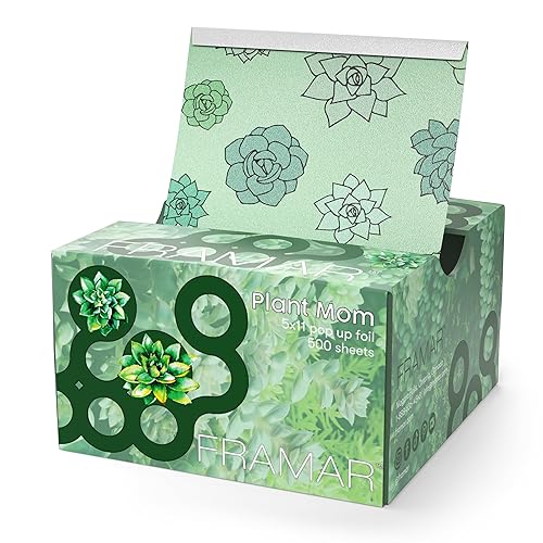 FRAMAR Plant Mom Hair Foil – Hair Foils For Highlighting, Pop Up Foil For Hair Highlighting, Salon Foils For Hair Highlighting Kit, Long Hair Foils For Bleach, Salon Foils For Hair Stylist – 500 - Green