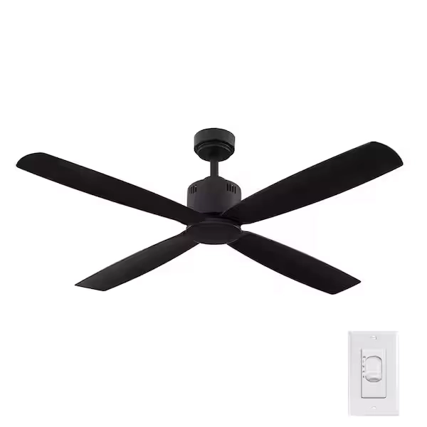 Kitteridge 52 in. Indoor/Outdoor Matte Black Ceiling Fan