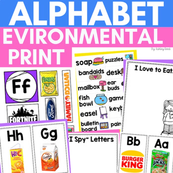 Preschool Environmental Print Signs, Classroom Labels, & Printable Activities