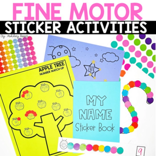 Fine Motor Sticker Activities and Printables for Preschool Math and Literacy