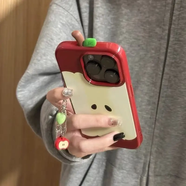 Advanced Korean style three-dimensional red apple core appearance case suitable for Apple 16 15 14 13 12 11pormax anti drop and - AliExpress 