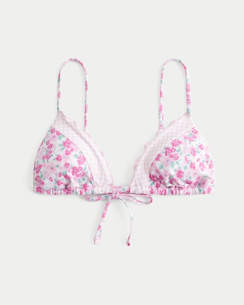 Ruffle Edge Triangle Bikini Top